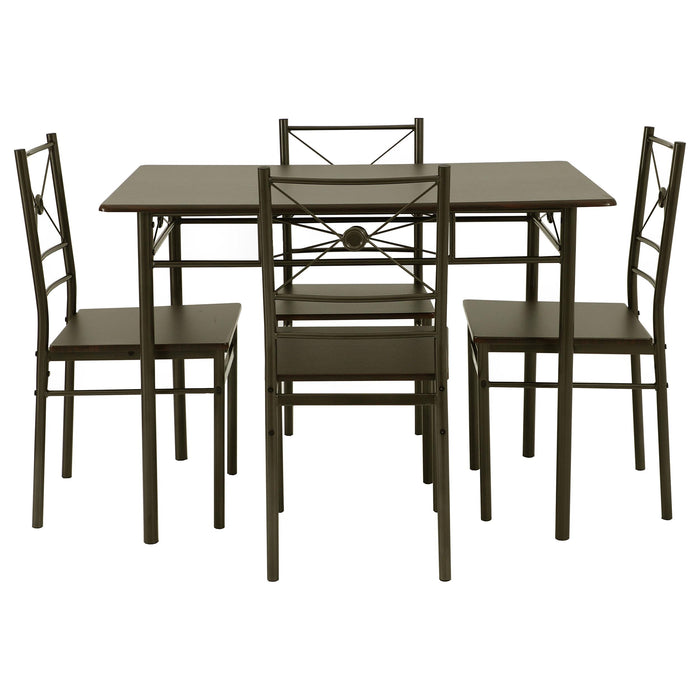 Anna 5-piece Rectangular Dining Set Dark Bronze - Orbit Furniture (Richmond,BC)