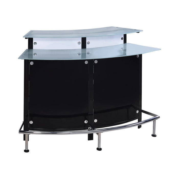 Keystone Glass Top Bar Unit Black - Orbit Furniture (Richmond,BC)