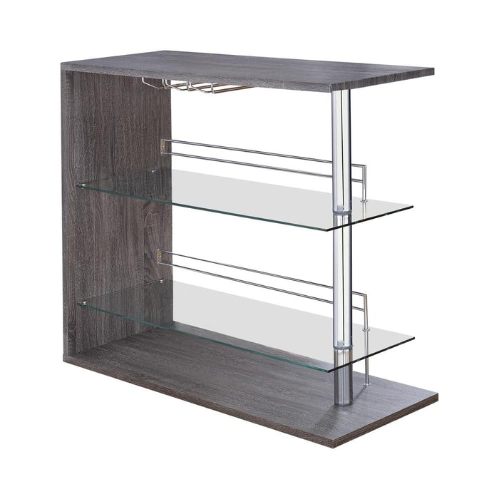 Prescott Rectangular 2-shelf Bar Unit Grey - Orbit Furniture (Richmond,BC)