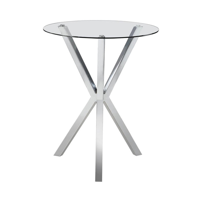 Denali Round Glass Top Bar Table Chrome - Orbit Furniture (Richmond,BC)