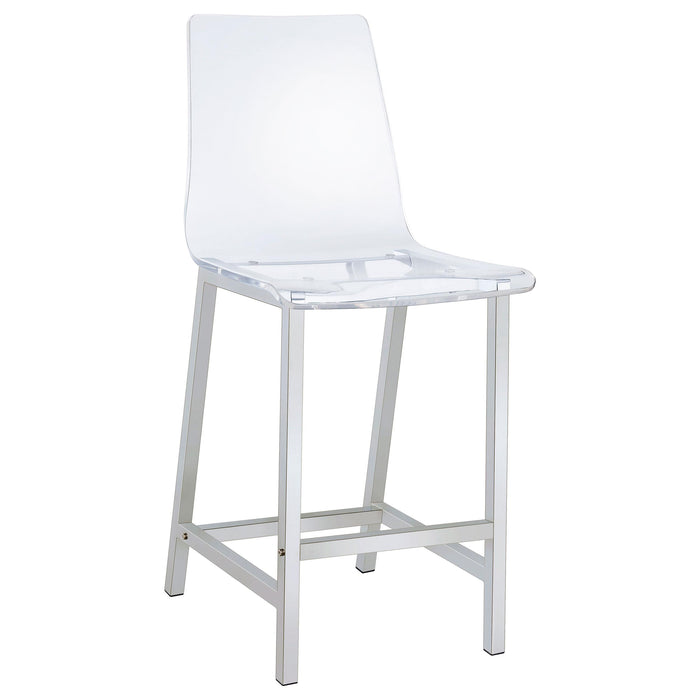 Juelia Counter Height Stools Chrome and Clear Acrylic (Set of 2) - Orbit Furniture (Richmond,BC)