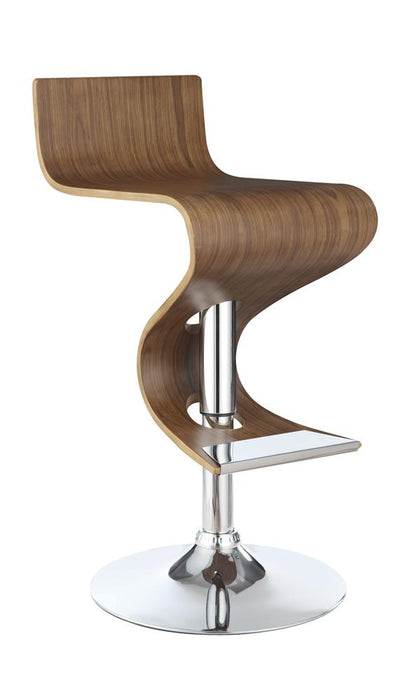 Covina Adjustable Bar Stool Walnut and Chrome - Orbit Furniture (Richmond,BC)