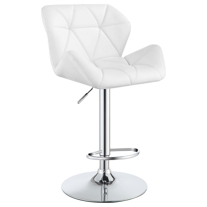 Berrington Adjustable Bar Stools Chrome and White (Set of 2) - Orbit Furniture (Richmond,BC)