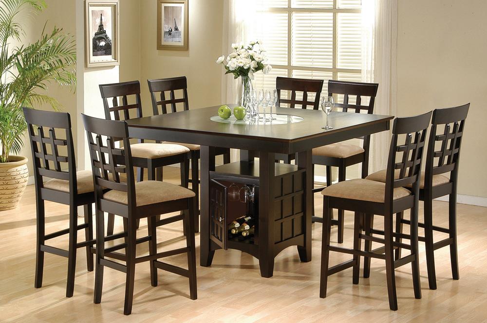 Gabriel 9-piece Square Counter Height Dining Set Cappuccino - Orbit Furniture (Richmond,BC)