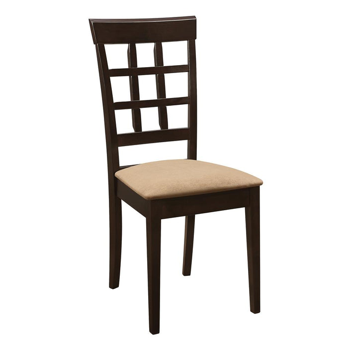 Gabriel Lattice Back Side Chairs Cappuccino and Tan (Set of 2) - Orbit Furniture (Richmond,BC)
