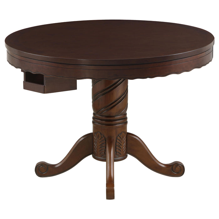 Turk 3-in-1 Round Pedestal Game Table Tobacco - Orbit Furniture (Richmond,BC)
