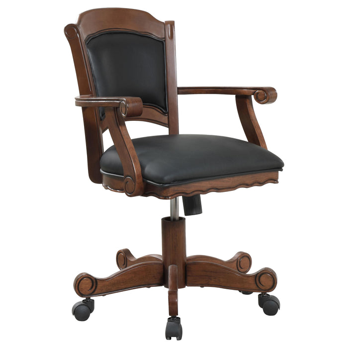 Turk Game Chair with Casters Black and Tobacco - Orbit Furniture (Richmond,BC)