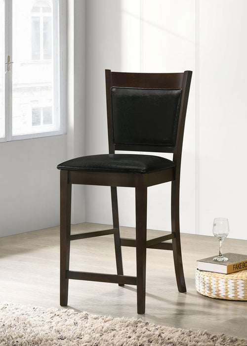 Jaden Upholstered Counter Height Stools Black and Espresso (Set of 2) - Orbit Furniture (Richmond,BC)