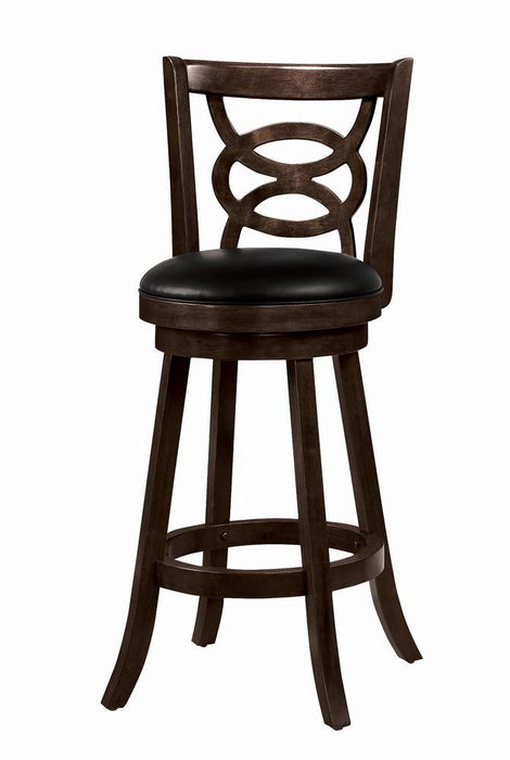 Calecita Swivel Bar Stools with Upholstered Seat Cappuccino (Set of 2) - Orbit Furniture (Richmond,BC)