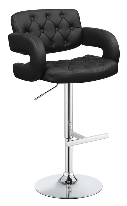 Brandi Adjustable Bar Stool Black and Chrome - Orbit Furniture (Richmond,BC)