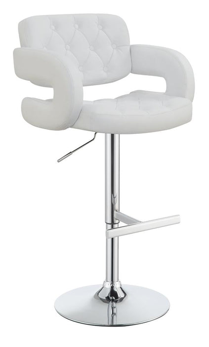 Brandi Adjustable Bar Stool Chrome and White - Orbit Furniture (Richmond,BC)