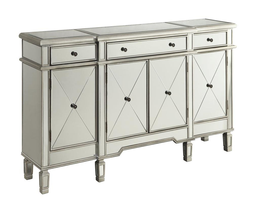 Aconitum 4-door Wine Cabinet Clear Mirror - Orbit Furniture (Richmond,BC)