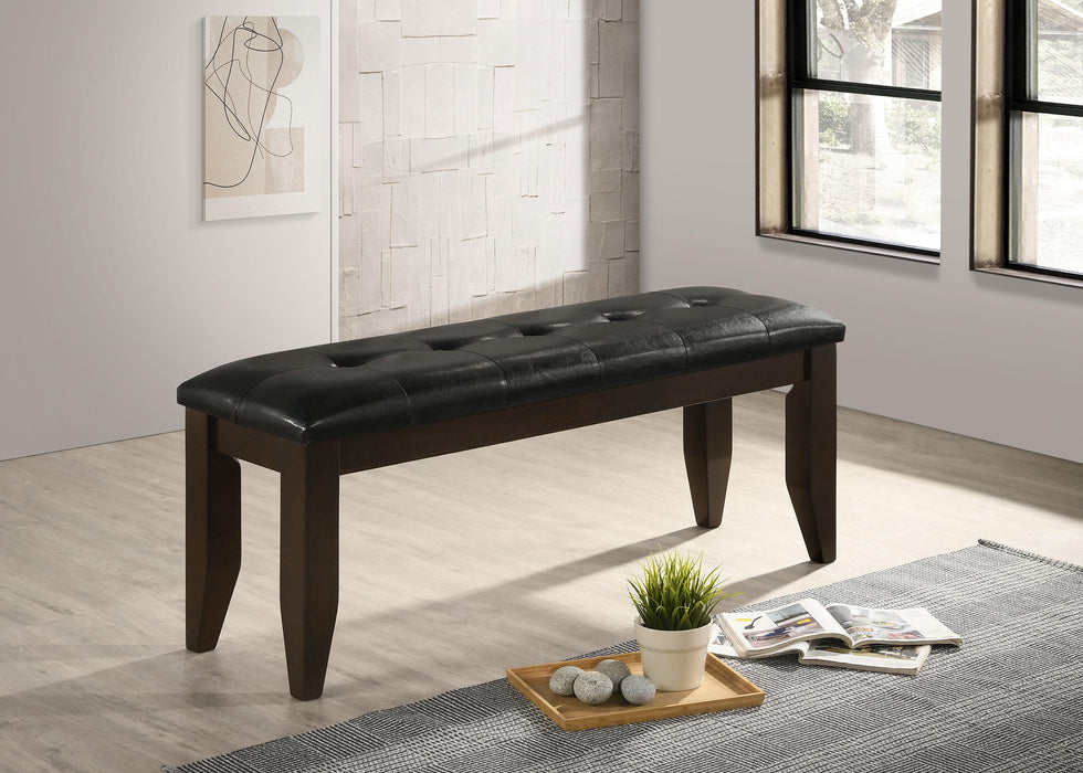 Dalila Tufted Upholstered Dining Bench Cappuccino and Black - Orbit Furniture (Richmond,BC)