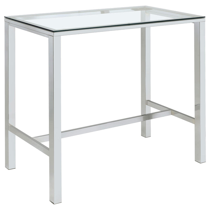 Tolbert Bar Table with Glass Top Chrome - Orbit Furniture (Richmond,BC)