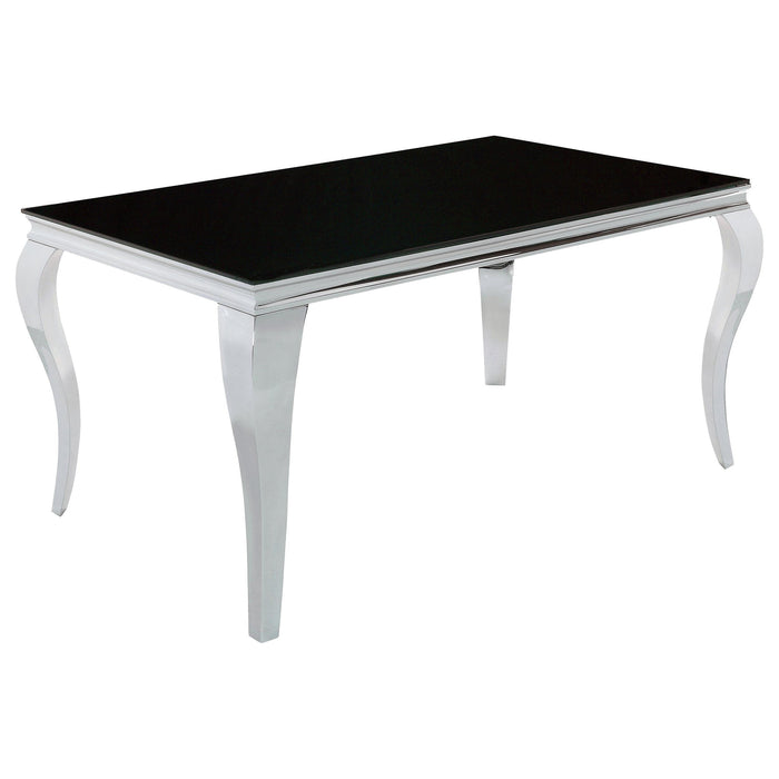 Carone Rectangular Dining Table Chrome and Black - Orbit Furniture (Richmond,BC)