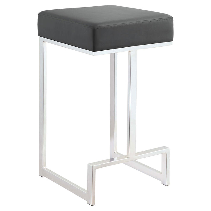 Gervase Square Counter Height Stool Grey and Chrome - Orbit Furniture (Richmond,BC)