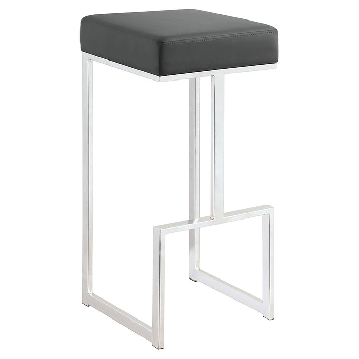 Gervase Square Bar Stool Grey and Chrome - Orbit Furniture (Richmond,BC)