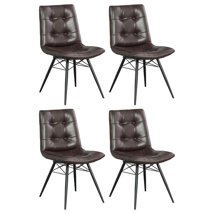 Aiken Upholstered Tufted Side Chairs Brown (Set of 4) - Orbit Furniture (Richmond,BC)