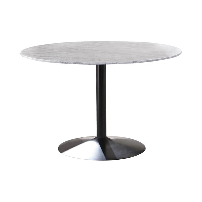 Bartole Round Dining Table White and Matte Black - Orbit Furniture (Richmond,BC)