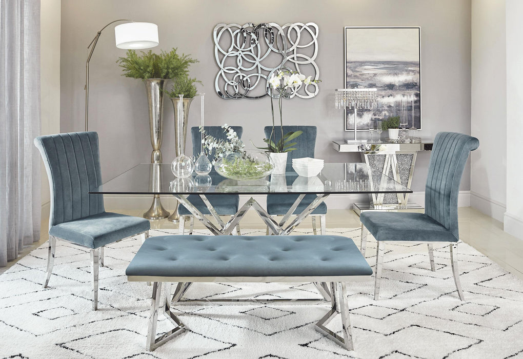 Beaufort 6-piece Dining Set Dark Grey and Chrome - Orbit Furniture (Richmond,BC)