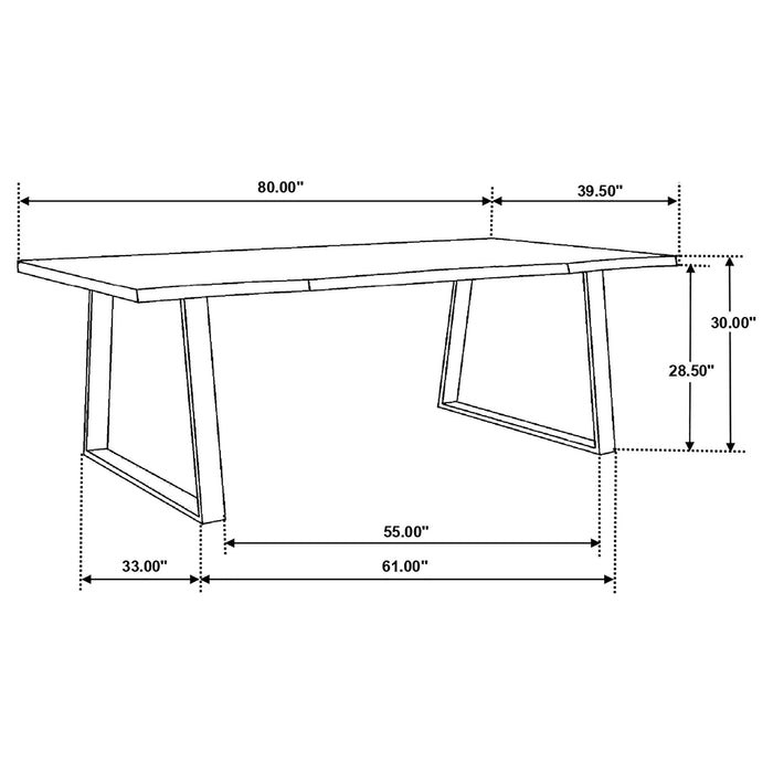 Ditman Live Edge Dining Table Grey Sheesham and Black - Orbit Furniture (Richmond,BC)