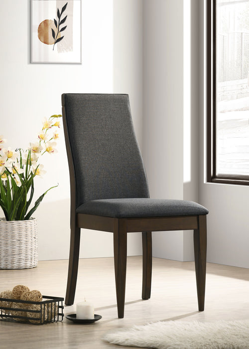 Wes Upholstered Side Chair (Set of 2) Grey and Dark Walnut - Orbit Furniture (Richmond,BC)