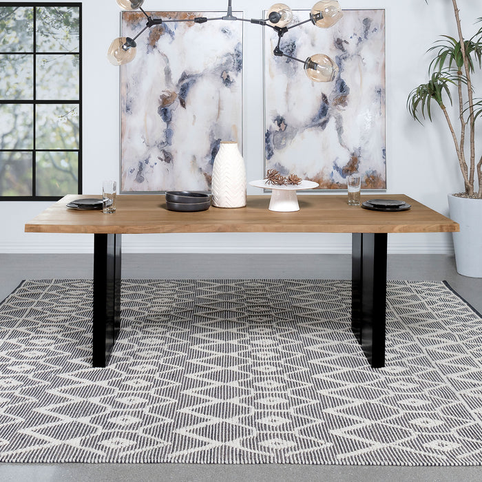Bradshaw Rectangular Live Edge Dining Table Natural Acacia and Black - Orbit Furniture (Richmond,BC)