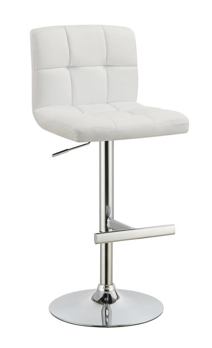 Lenny Adjustable Bar Stools Chrome and White (Set of 2) - Orbit Furniture (Richmond,BC)