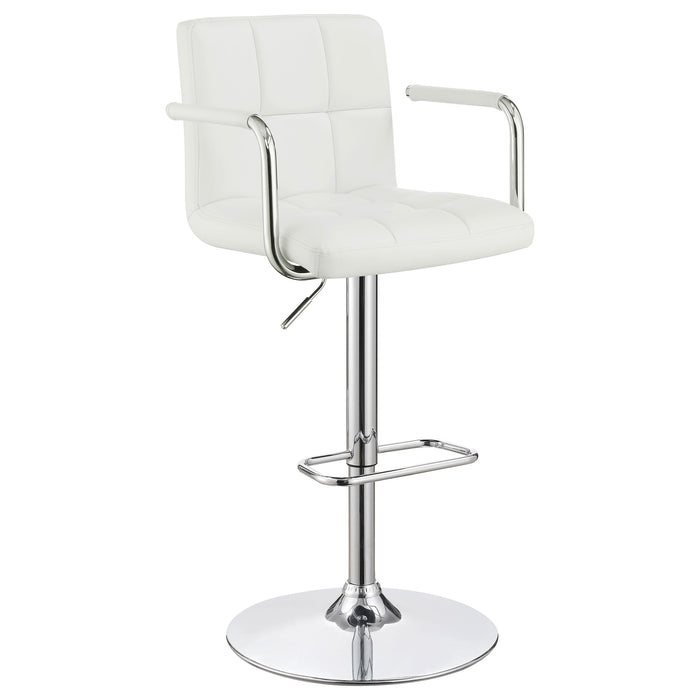 Palomar Adjustable Height Bar Stool White and Chrome - Orbit Furniture (Richmond,BC)