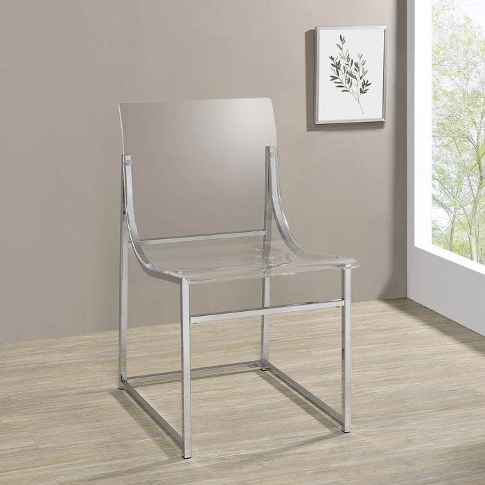 Adino Acrylic Dining Side Chair Clear and Chrome - Orbit Furniture (Richmond,BC)