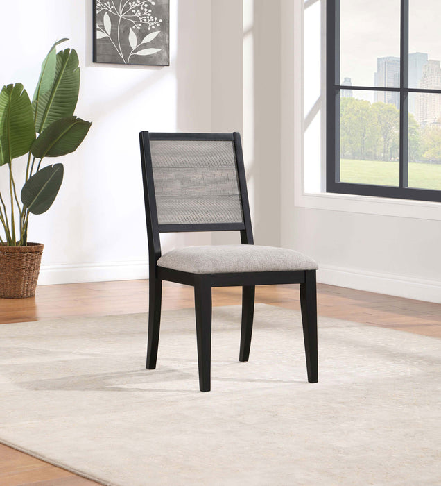 Elodie Upholstered Padded Seat Dining Side Chair Dove Grey and Black (Set of 2) - Orbit Furniture (Richmond,BC)