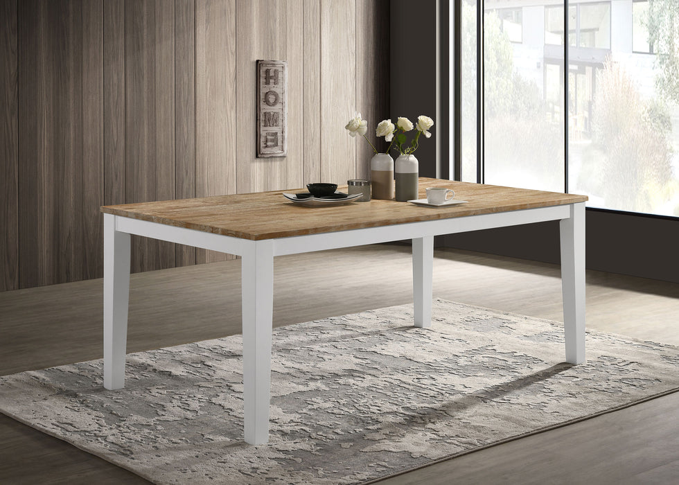 Hollis Rectangular Solid Wood Dining Table Brown and White - Orbit Furniture (Richmond,BC)