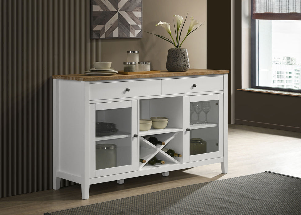 Hollis 2-door Dining Sideboard with Drawers Brown and White - Orbit Furniture (Richmond,BC)