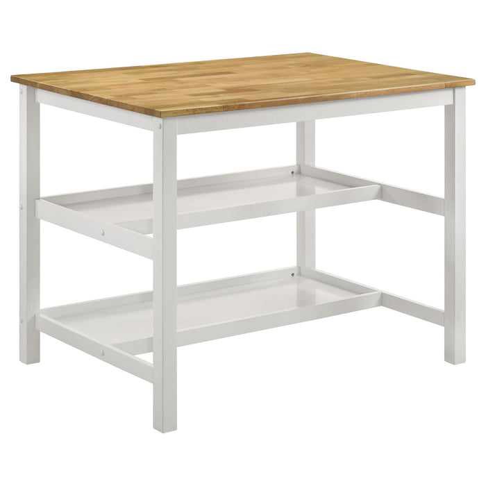 Edgeworth Kitchen Island Counter Table Brown and White - Orbit Furniture (Richmond,BC)