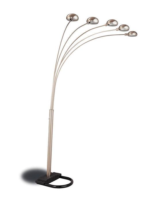 Kayd 5-light Floor Lamp with Curvy Dome Shades Chrome and Black - Orbit Furniture (Richmond,BC)