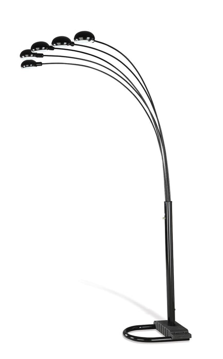 Kayd 5-light Floor Lamp Satin Black - Orbit Furniture (Richmond,BC)