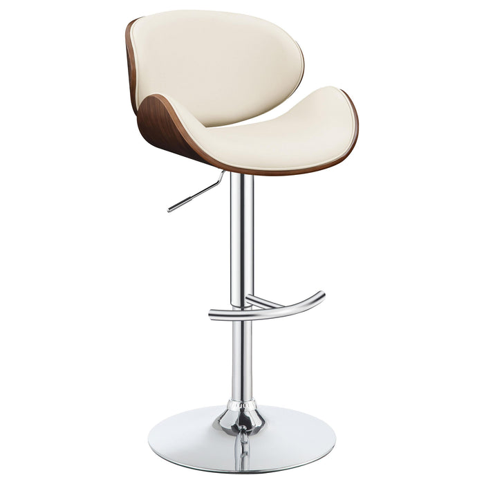 Harris Adjustable Bar Stool Ecru and Chrome - Orbit Furniture (Richmond,BC)