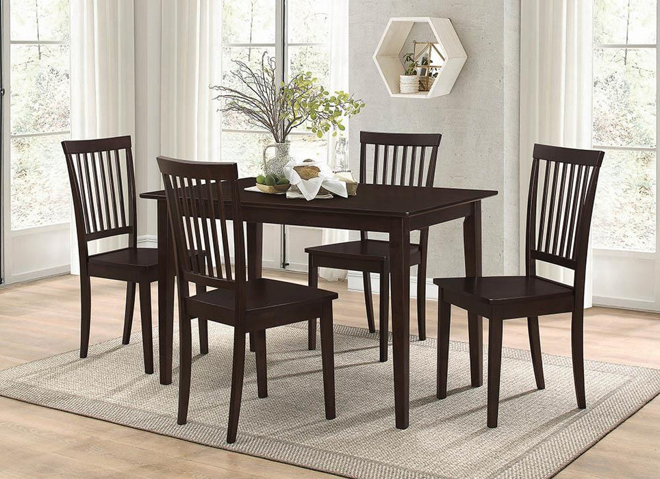 Gomez 5-piece Rectangular Dining Table Set Cappuccino - Orbit Furniture (Richmond,BC)