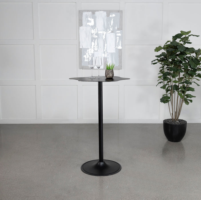 Keanu Pedestal Cloud-Shaped Top Bar Table Black - Orbit Furniture (Richmond,BC)