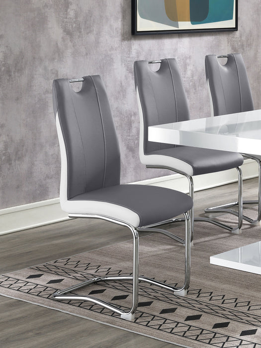 Brooklyn Upholstered Side Chairs with S-frame (Set of 4) Grey and White - Orbit Furniture (Richmond,BC)