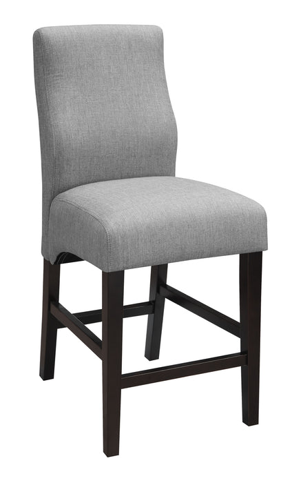 Mulberry Upholstered Counter Height Stools Grey and Cappuccino (Set of 2)
