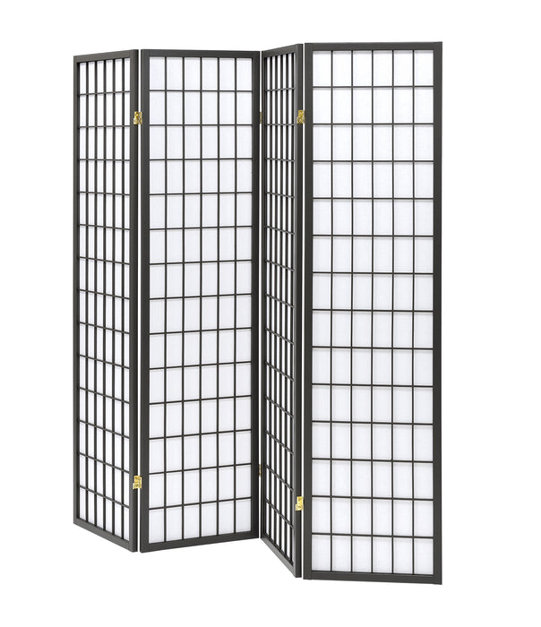 Roberto 4-panel Folding Screen Dark Grey and White - Orbit Furniture (Richmond,BC)