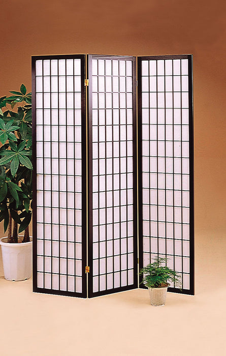 Carrie 3-panel Folding Screen Black and White - Orbit Furniture (Richmond,BC)