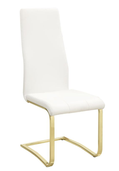 Montclair Side Chairs White and Rustic Brass (Set of 4) - Orbit Furniture (Richmond,BC)
