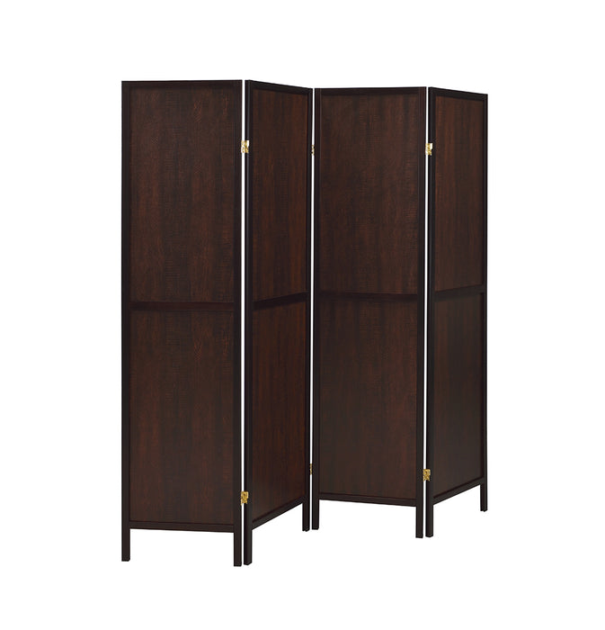 Deepika 4-panel Folding Screen Tobacco and Cappuccino - Orbit Furniture (Richmond,BC)