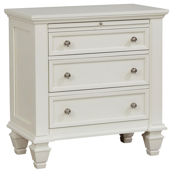 Sandy Beach 3-drawer Nightstand Cream White - Orbit Furniture (Richmond,BC)