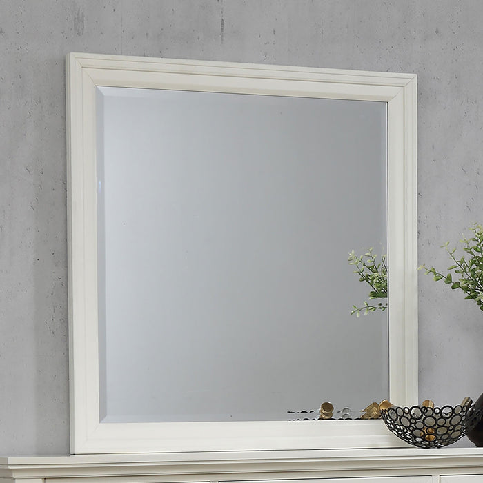 Sandy Beach Rectangular Dresser Mirror Cream White - Orbit Furniture (Richmond,BC)