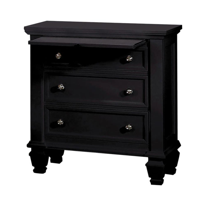 Sandy Beach 3-drawer Nightstand Black - Orbit Furniture (Richmond,BC)