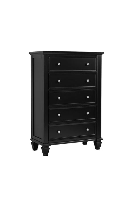 Sandy Beach 5-drawer Chest Black - Orbit Furniture (Richmond,BC)