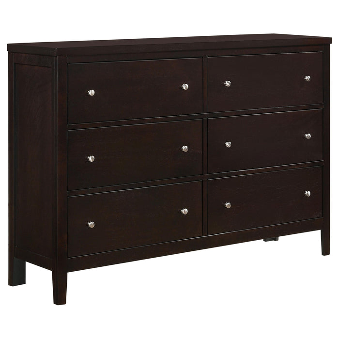 Carlton 6-drawer Rectangular Dresser Cappuccino - Orbit Furniture (Richmond,BC)